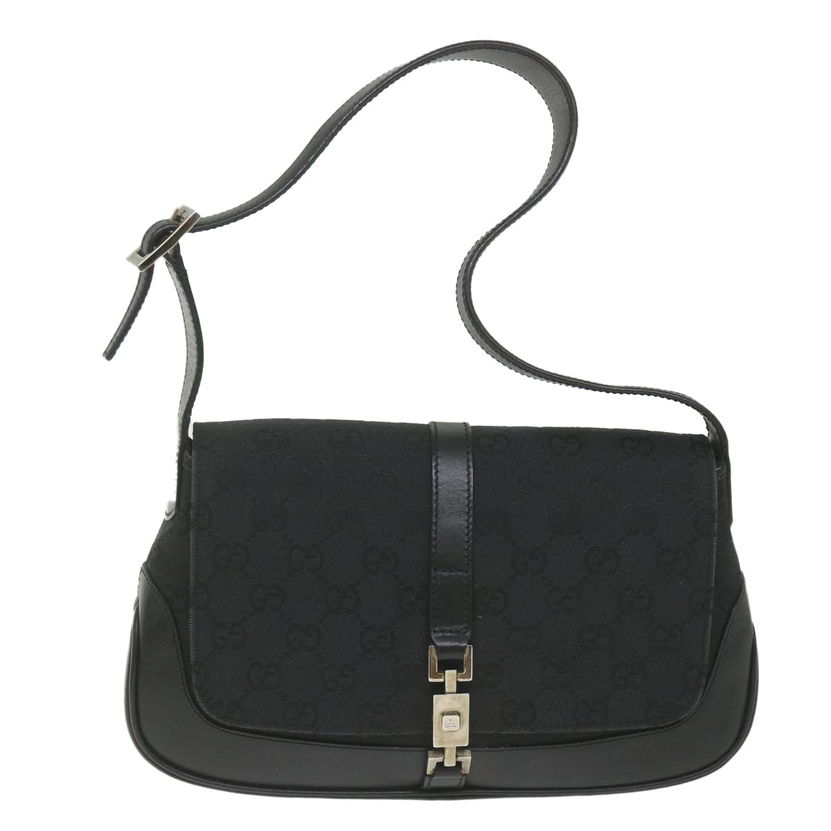 GUCCI GG Canvas Jackie Shoulder Bag Black 001 3824 002058 ki3727