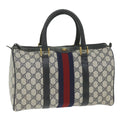 GUCCI GG Supreme Sherry Line Boston Bag Red Navy Gray 98 02 007 ki3731