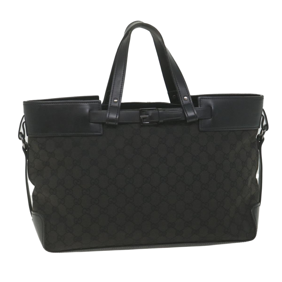 GUCCI GG Canvas Hand Bag Black ki3748
