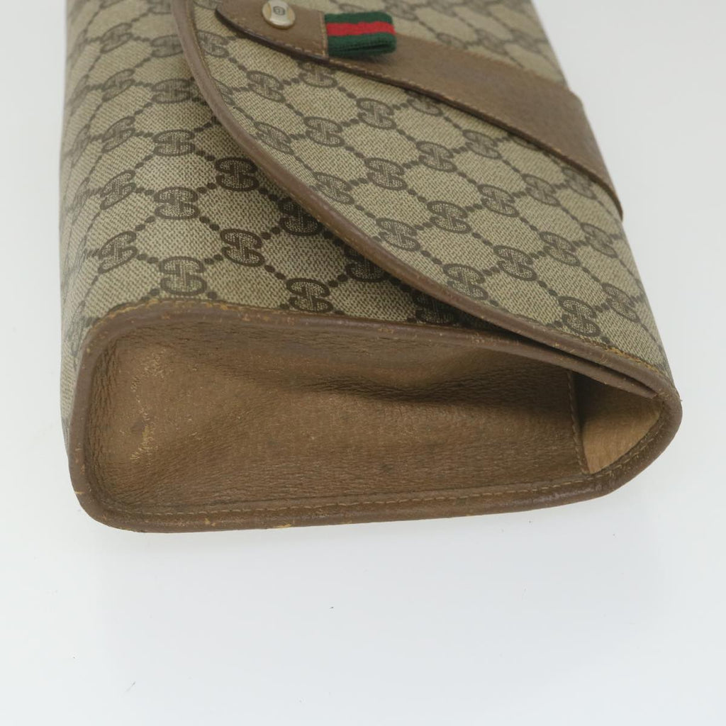 GUCCI GG Supreme Web Sherry Line Clutch Bag Beige Red 89 01 030 ki3749