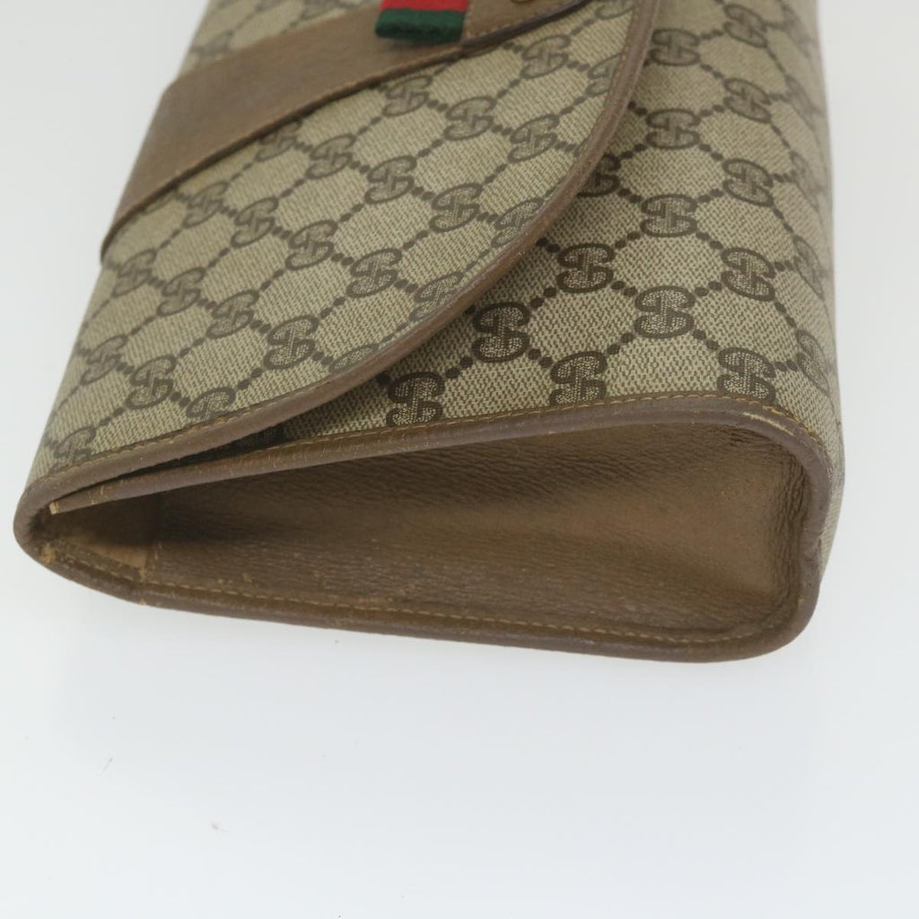GUCCI GG Supreme Web Sherry Line Clutch Bag Beige Red 89 01 030 ki3749