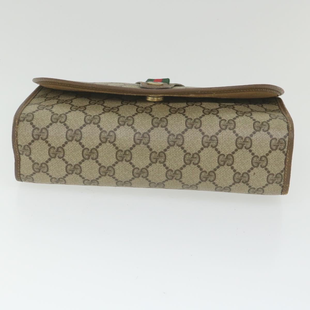 GUCCI GG Supreme Web Sherry Line Clutch Bag Beige Red 89 01 030 ki3749