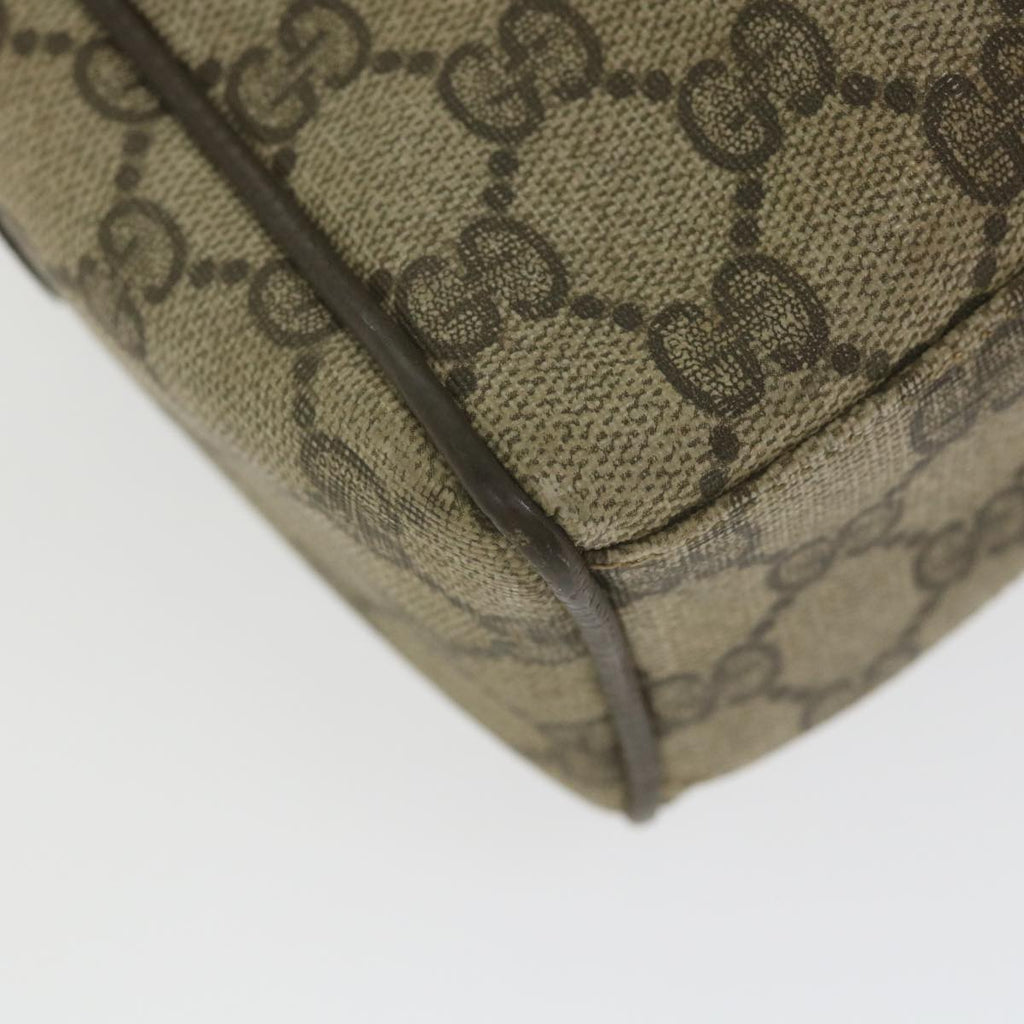 GUCCI GG Supreme Web Sherry Line Hand Bag Beige Red Green ki3750