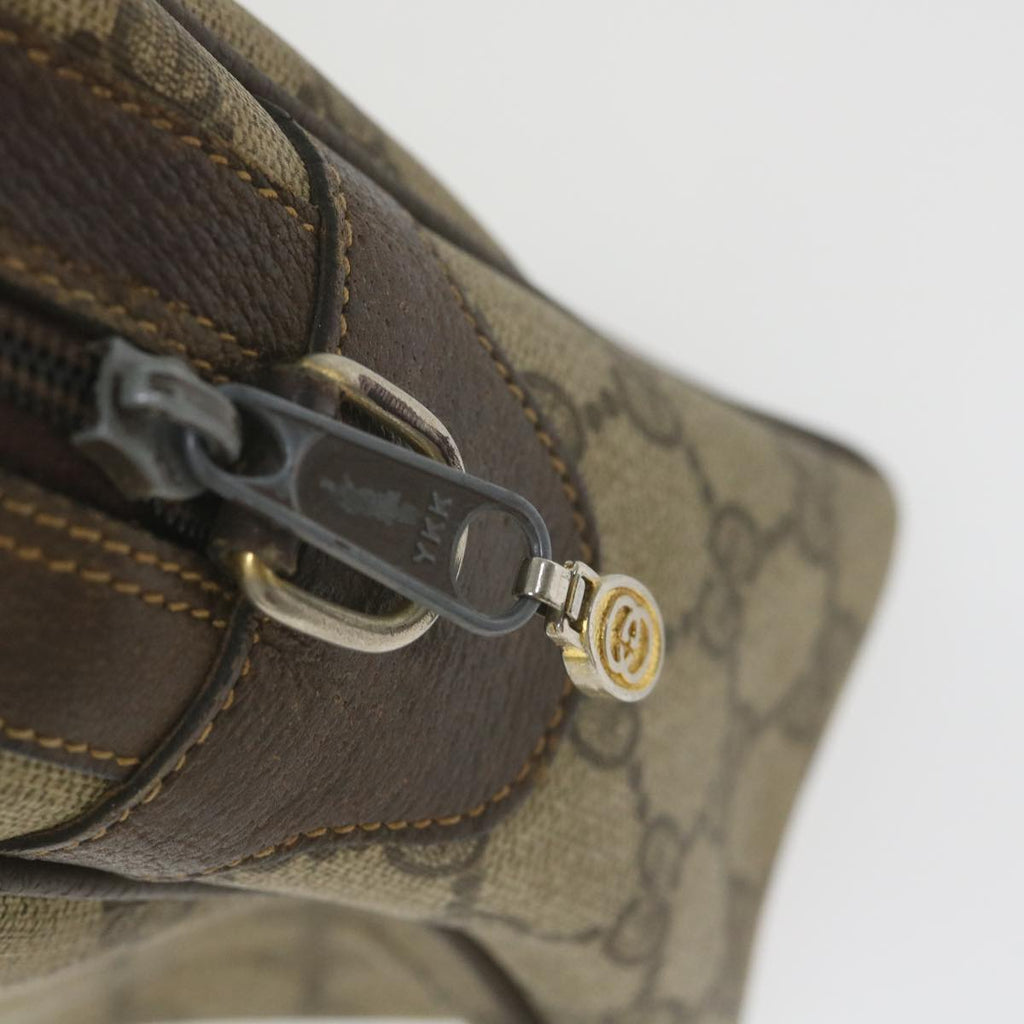 GUCCI GG Supreme Web Sherry Line Hand Bag Beige Red Green ki3750
