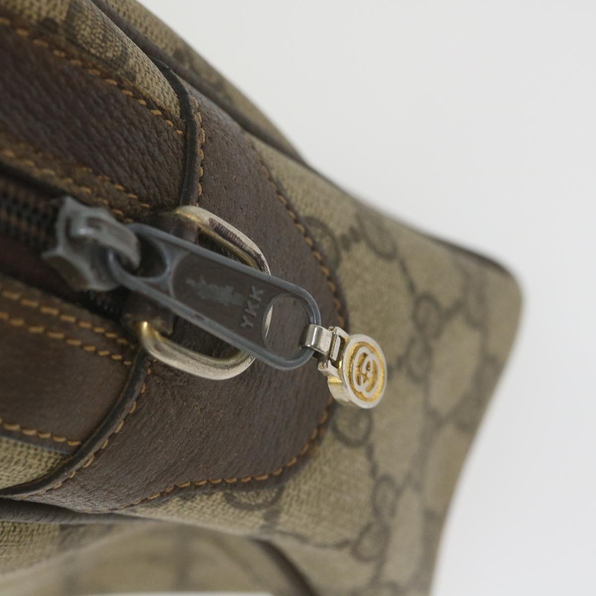 GUCCI GG Supreme Web Sherry Line Hand Bag Beige Red Green ki3750