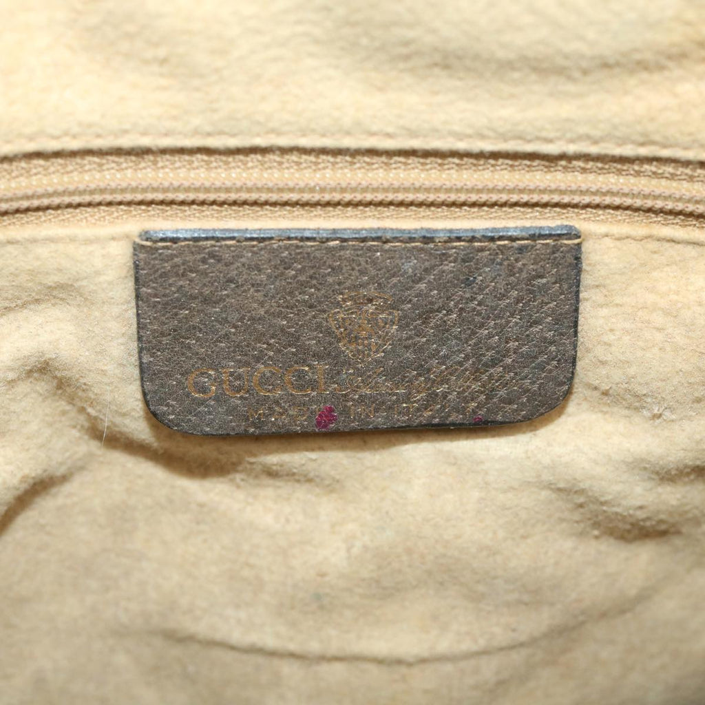 GUCCI GG Supreme Web Sherry Line Hand Bag Beige Red Green ki3750