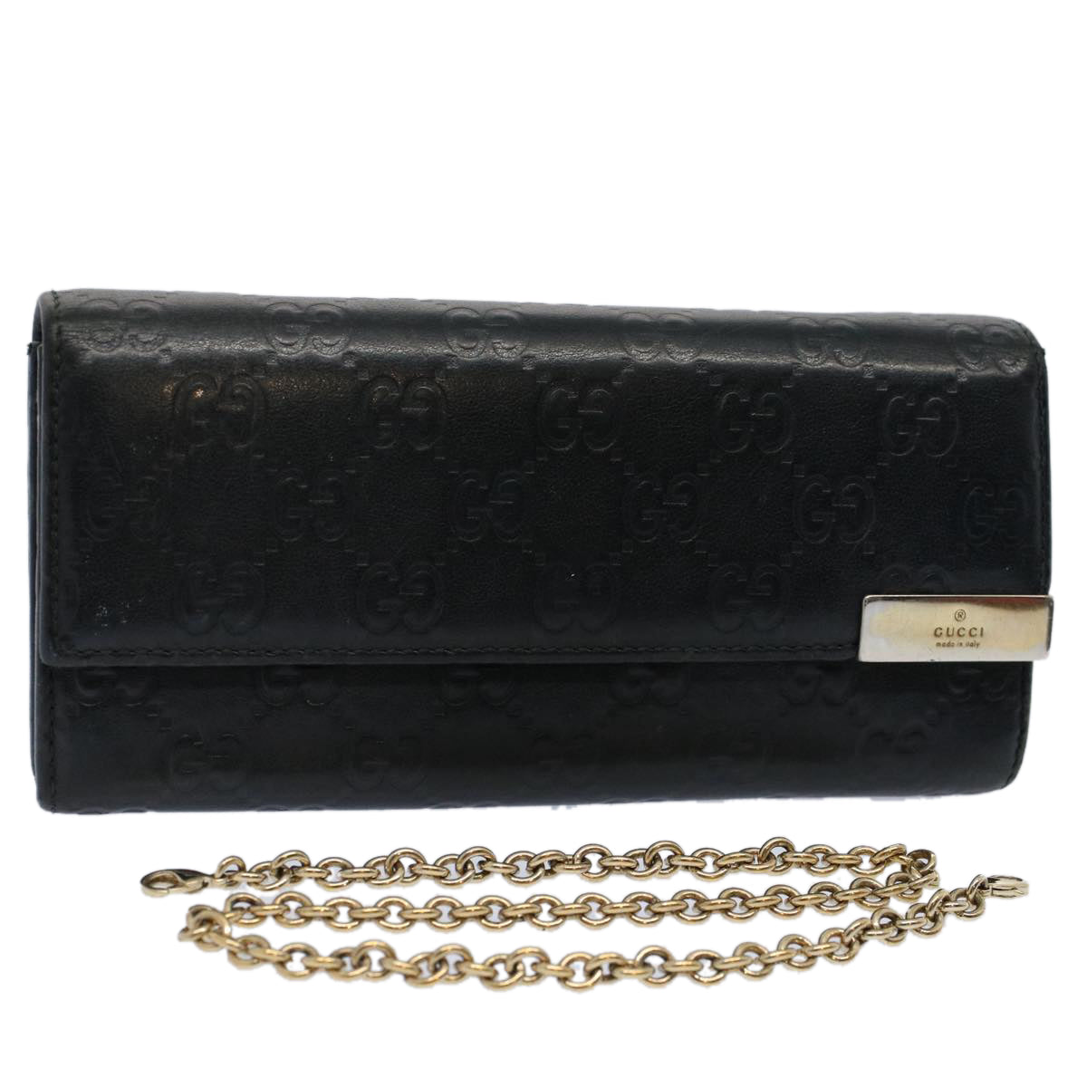 GUCCI GG Canvas Guccissima Long Wallet Black 269541 ki3763