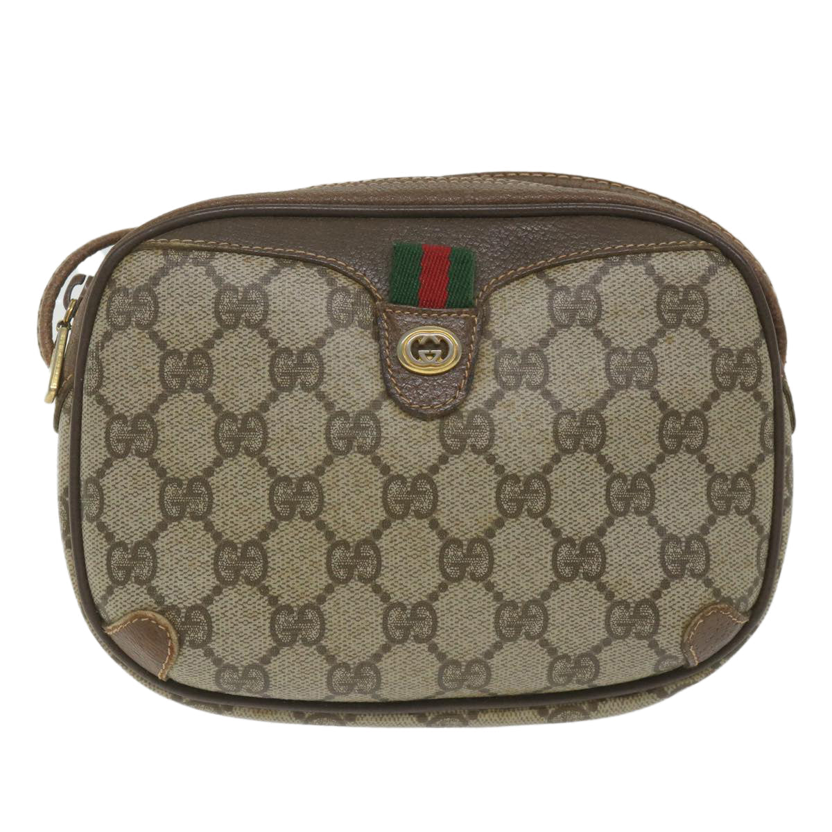 GUCCI GG Supreme Web Sherry Line Shoulder Bag Beige Red 001 904 2066 ki3787