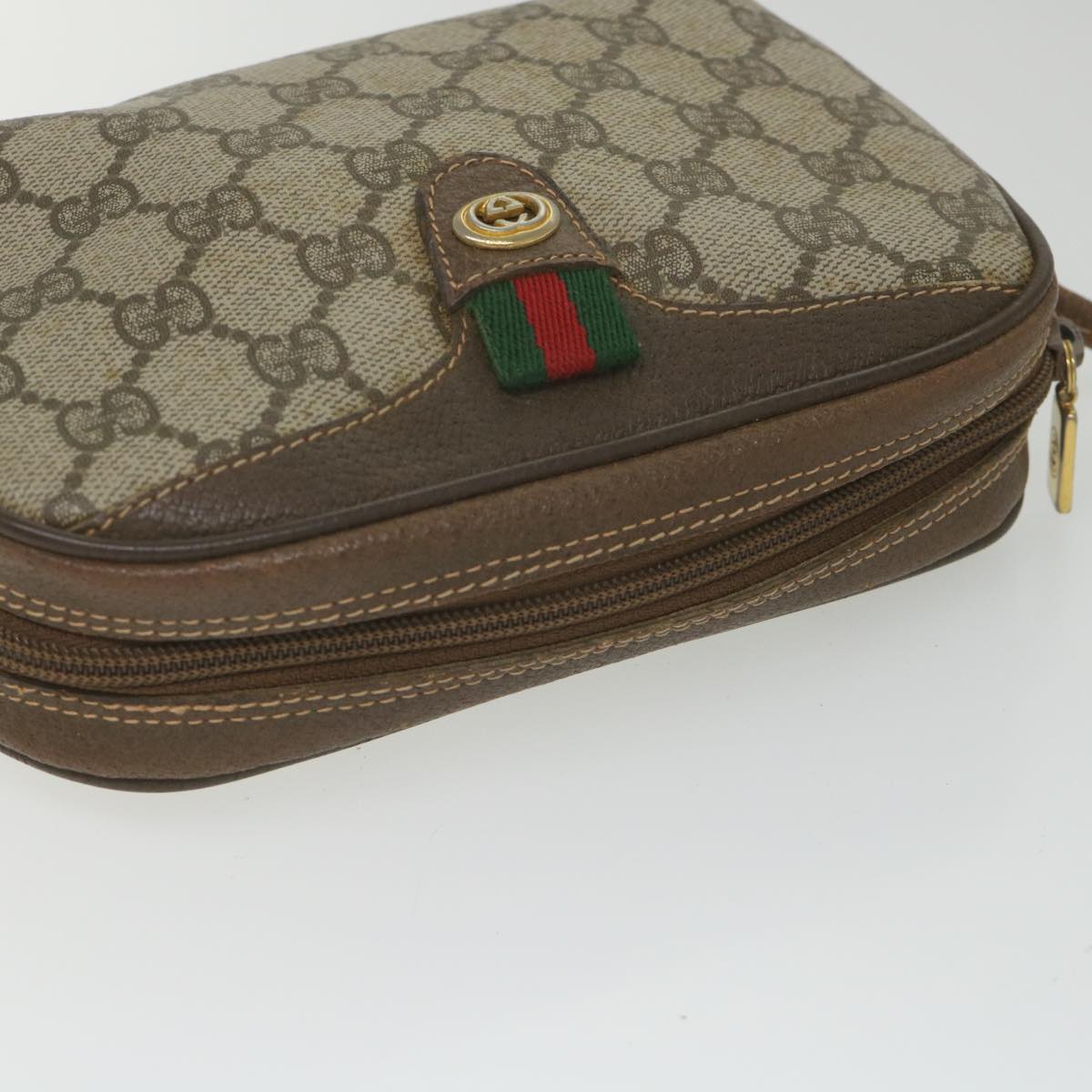 GUCCI GG Supreme Web Sherry Line Shoulder Bag Beige Red 001 904 2066 ki3787