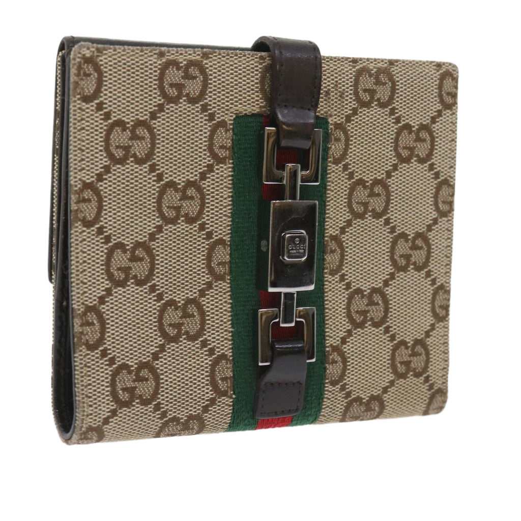 GUCCI GG Canvas Jackie Web Sherry Line Wallet Beige Red Green 05474 ki3788