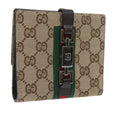 GUCCI GG Canvas Jackie Web Sherry Line Wallet Beige Red Green 05474 ki3788