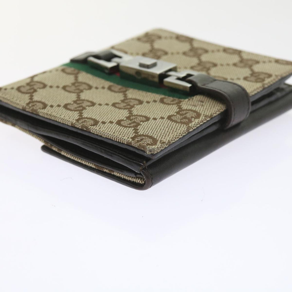 GUCCI GG Canvas Jackie Web Sherry Line Wallet Beige Red Green 05474 ki3788