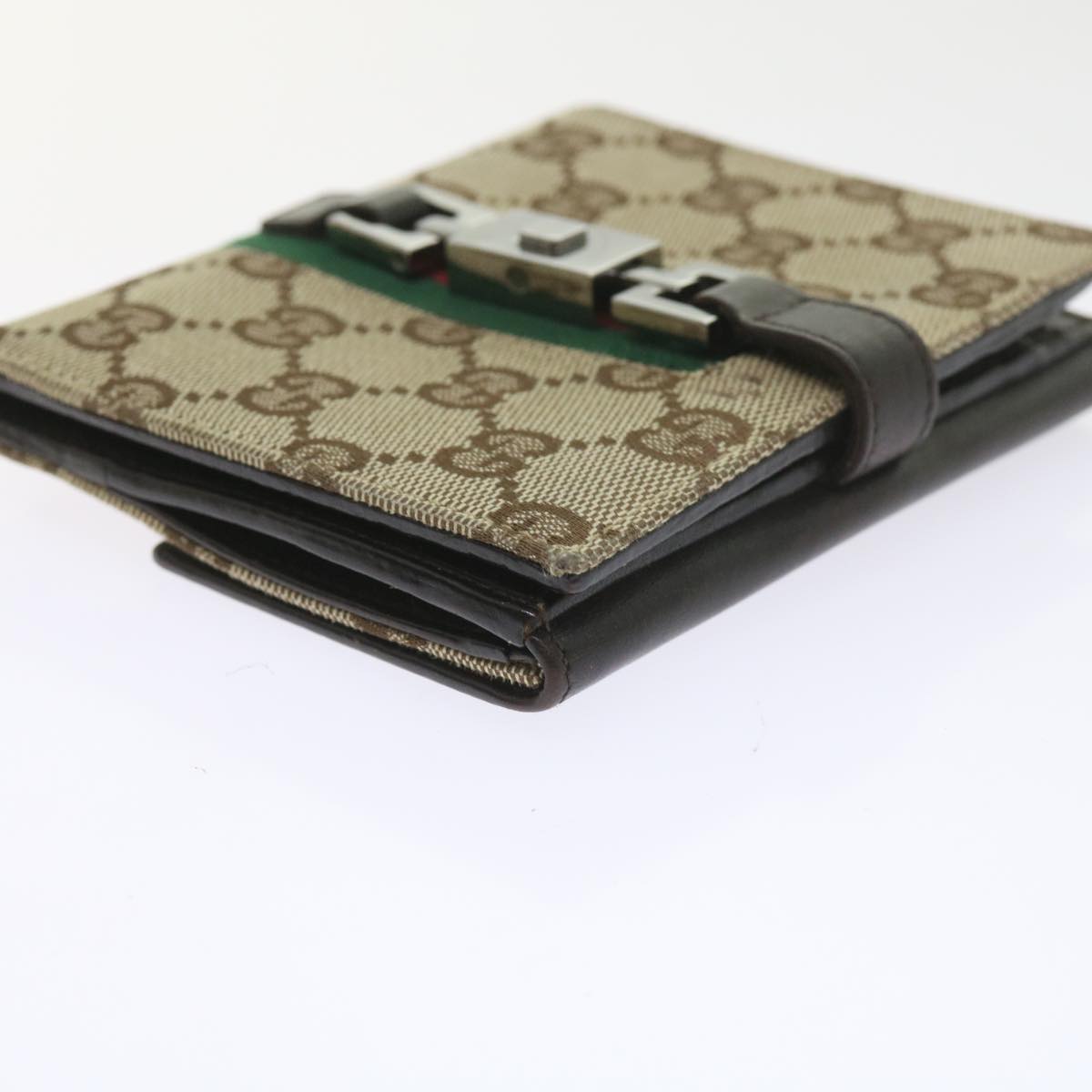 GUCCI GG Canvas Jackie Web Sherry Line Wallet Beige Red Green 05474 ki3788