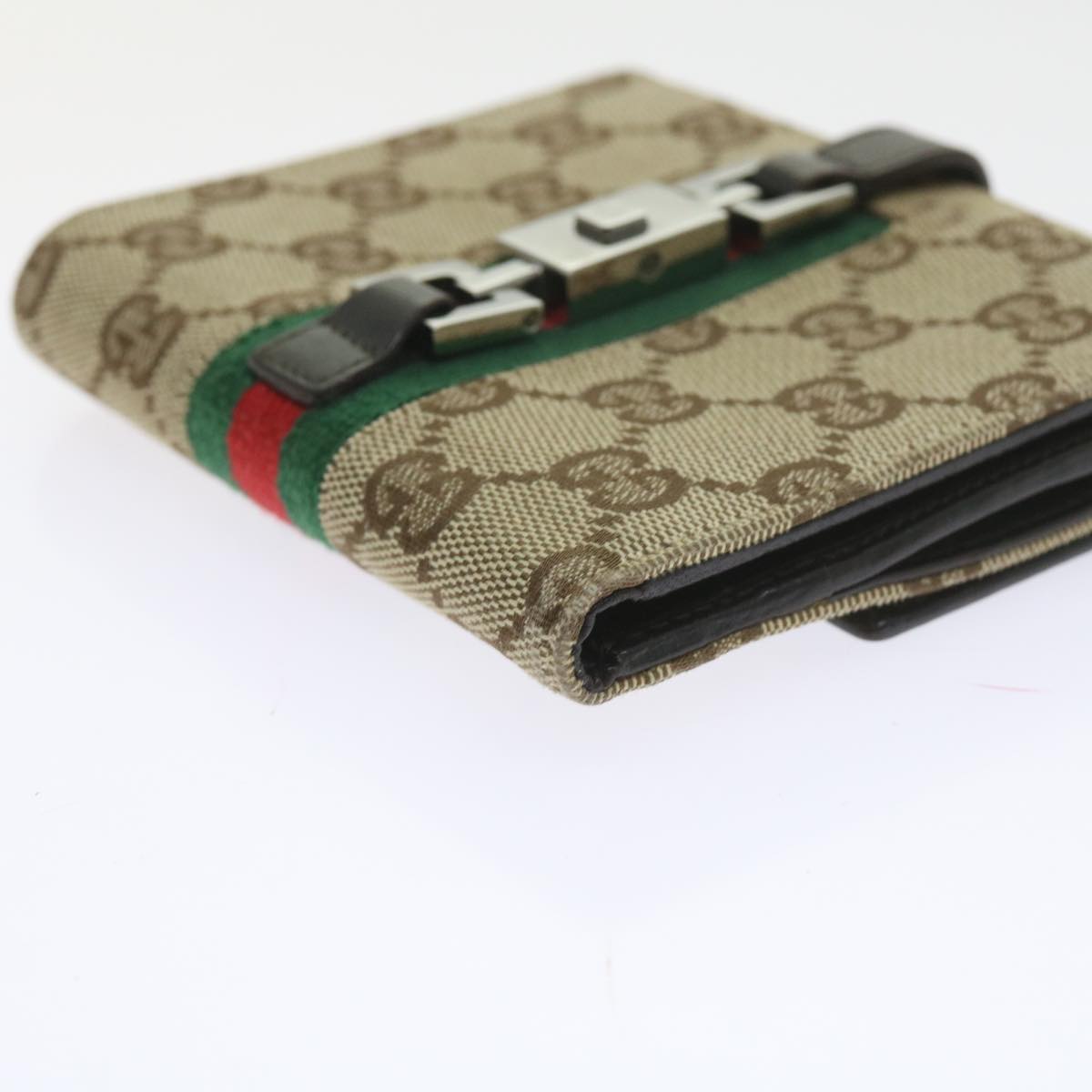 GUCCI GG Canvas Jackie Web Sherry Line Wallet Beige Red Green 05474 ki3788