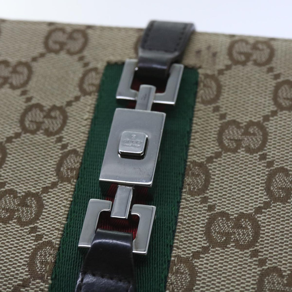 GUCCI GG Canvas Jackie Web Sherry Line Wallet Beige Red Green 05474 ki3788
