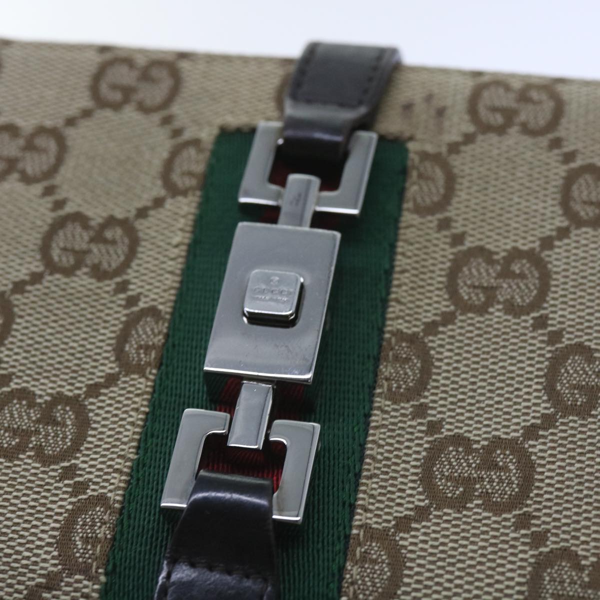 GUCCI GG Canvas Jackie Web Sherry Line Wallet Beige Red Green 05474 ki3788
