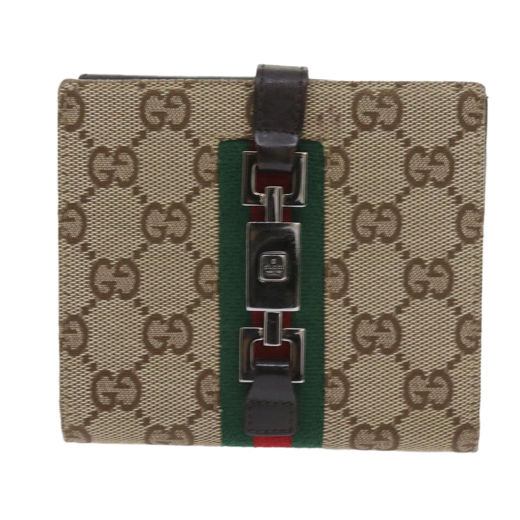 GUCCI GG Canvas Jackie Web Sherry Line Wallet Beige Red Green 05474 ki3788