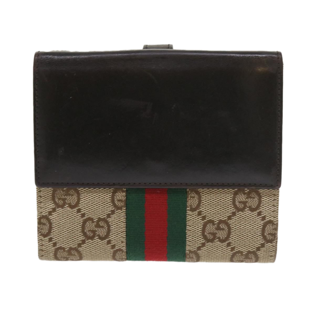 GUCCI GG Canvas Jackie Web Sherry Line Wallet Beige Red Green 05474 ki3788