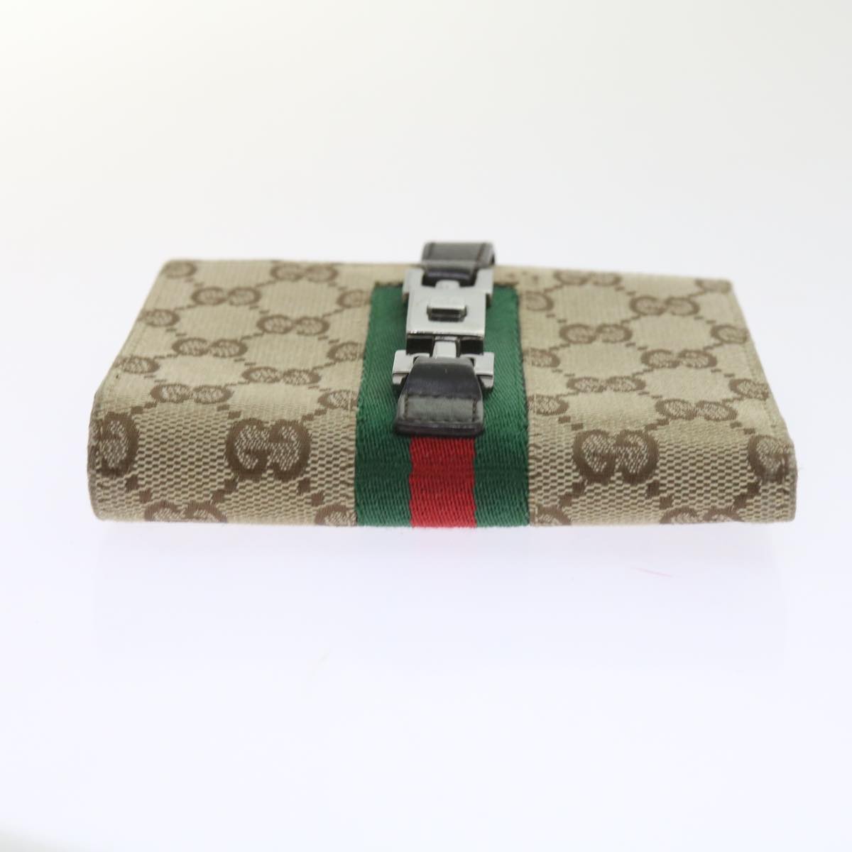GUCCI GG Canvas Jackie Web Sherry Line Wallet Beige Red Green 05474 ki3788