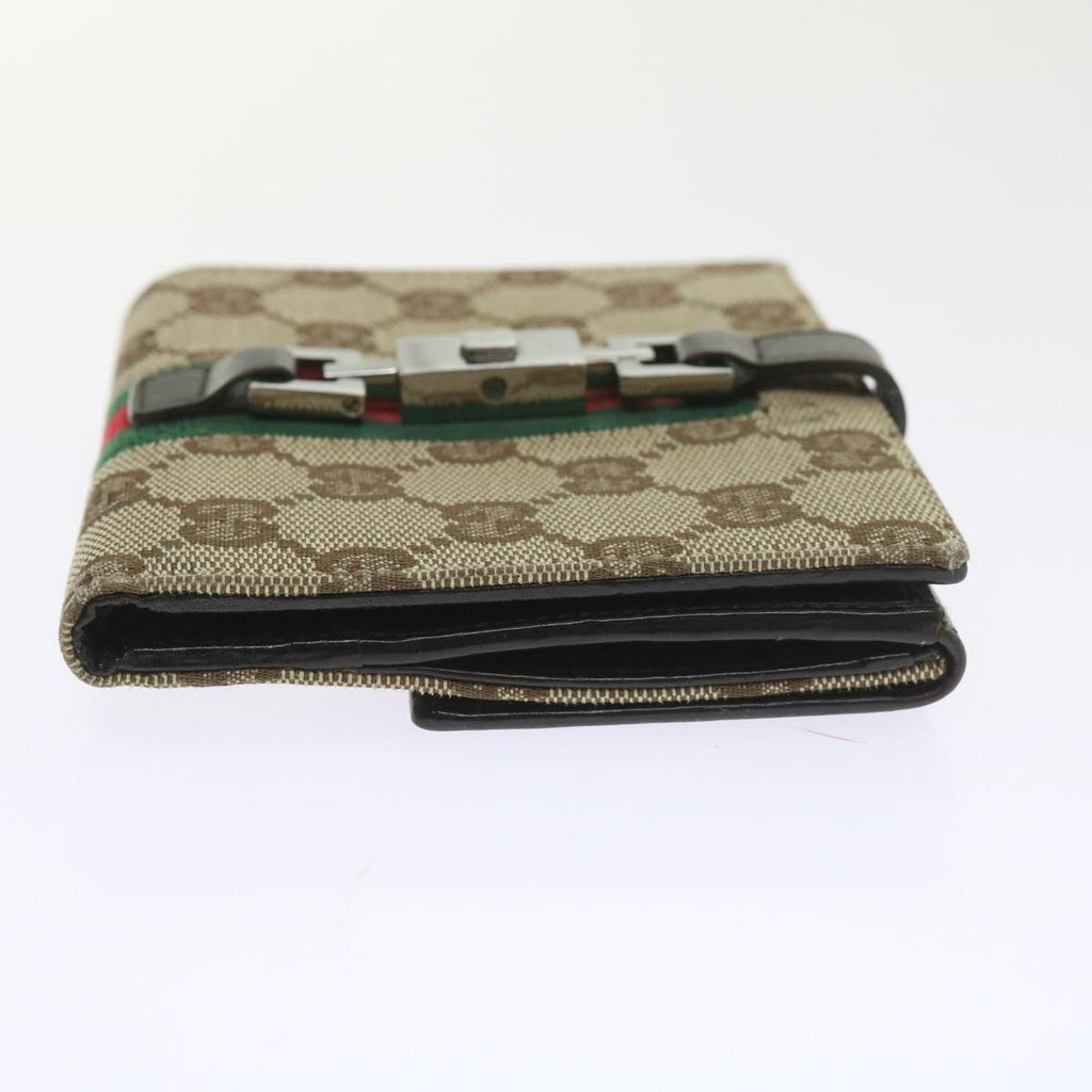 GUCCI GG Canvas Jackie Web Sherry Line Wallet Beige Red Green 05474 ki3788