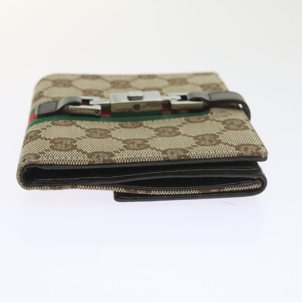 GUCCI GG Canvas Jackie Web Sherry Line Wallet Beige Red Green 05474 ki3788