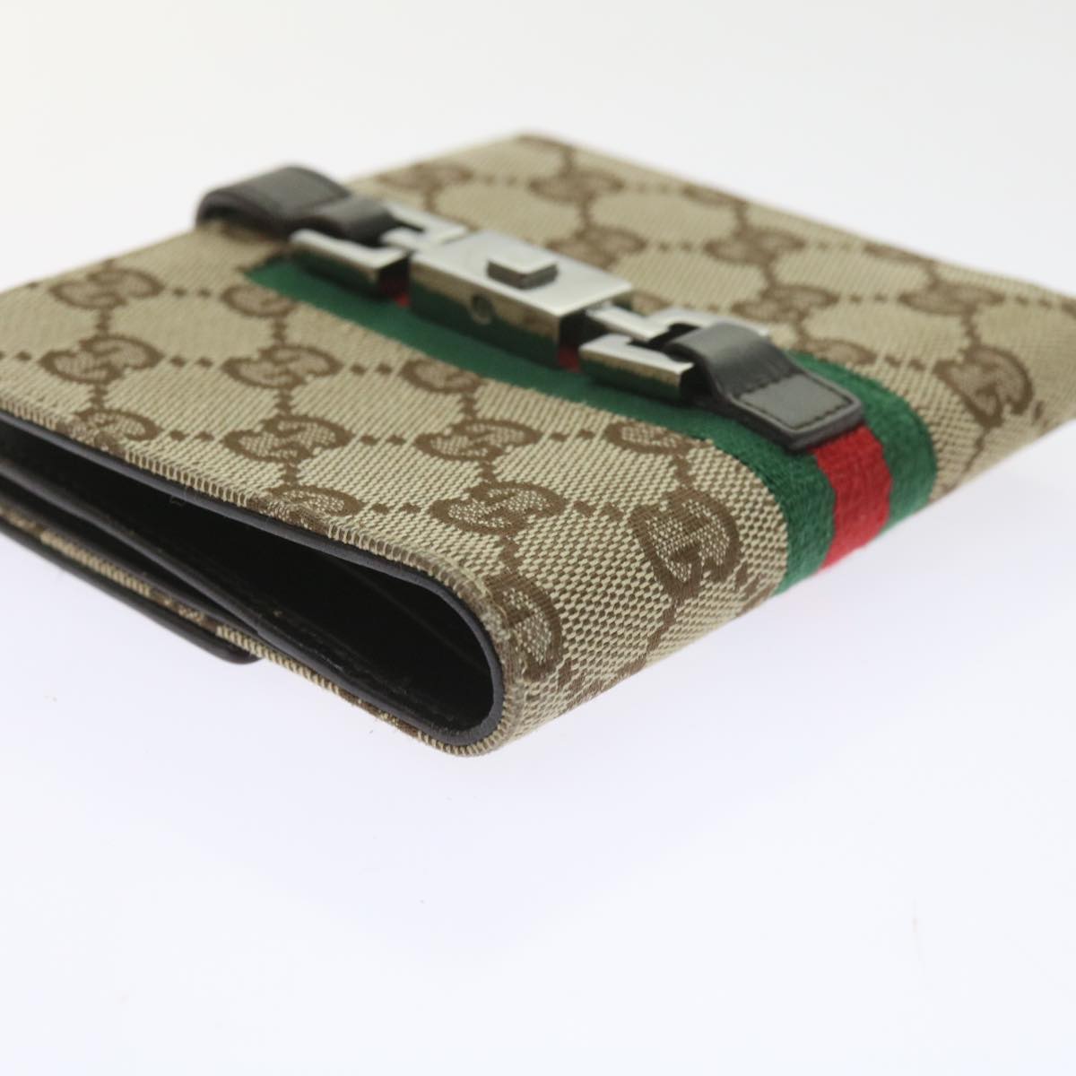 GUCCI GG Canvas Jackie Web Sherry Line Wallet Beige Red Green 05474 ki3788