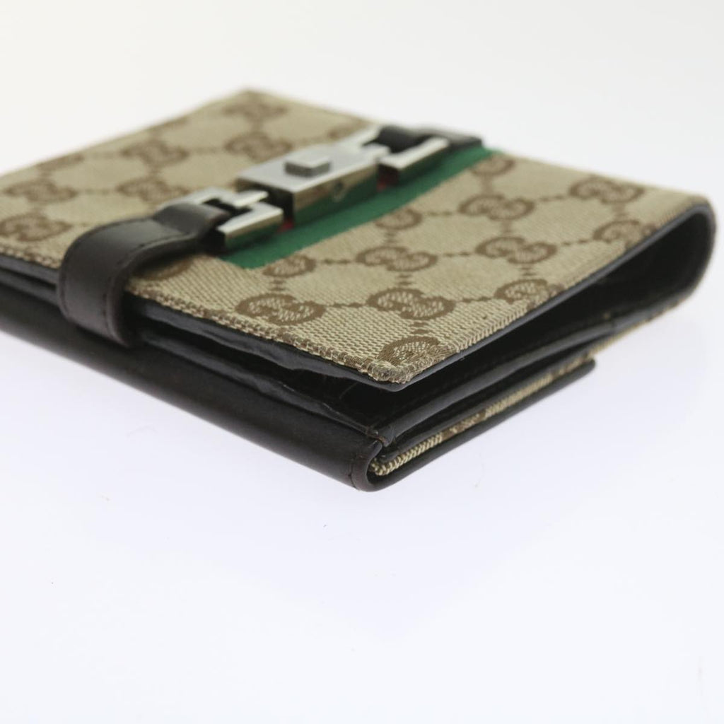 GUCCI GG Canvas Jackie Web Sherry Line Wallet Beige Red Green 05474 ki3788