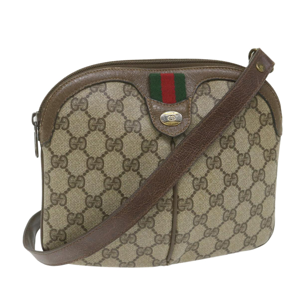 GUCCI GG Supreme Web Sherry Line Shoulder Bag Beige Red 904 02 047 ki3794