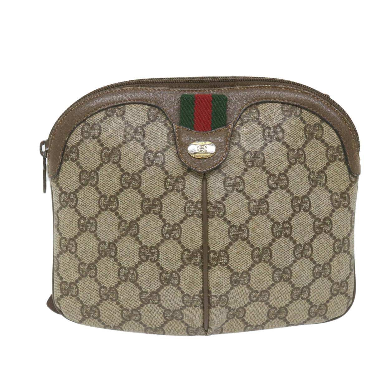 GUCCI GG Supreme Web Sherry Line Shoulder Bag Beige Red 904 02 047 ki3794