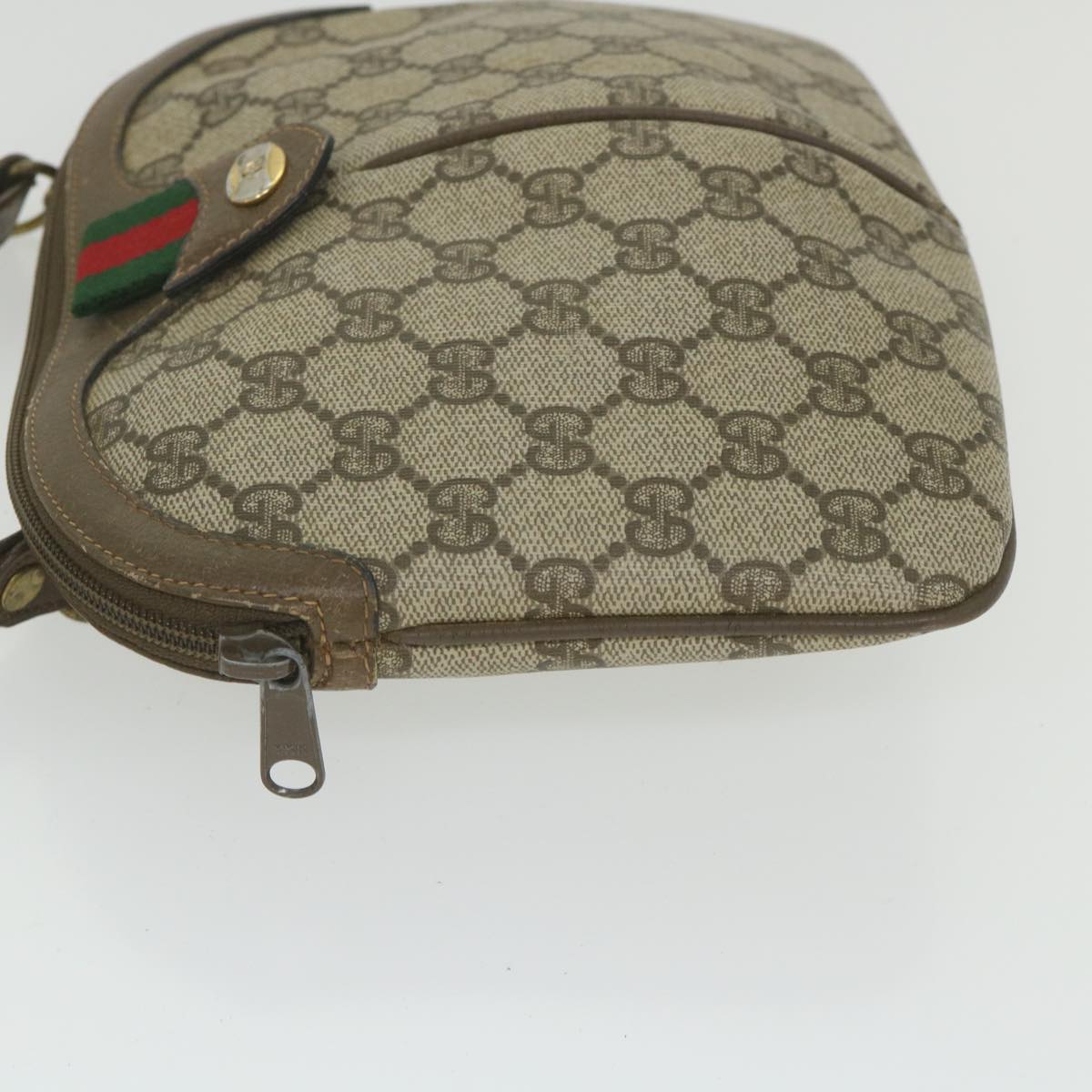 GUCCI GG Supreme Web Sherry Line Shoulder Bag Beige Red 904 02 047 ki3794