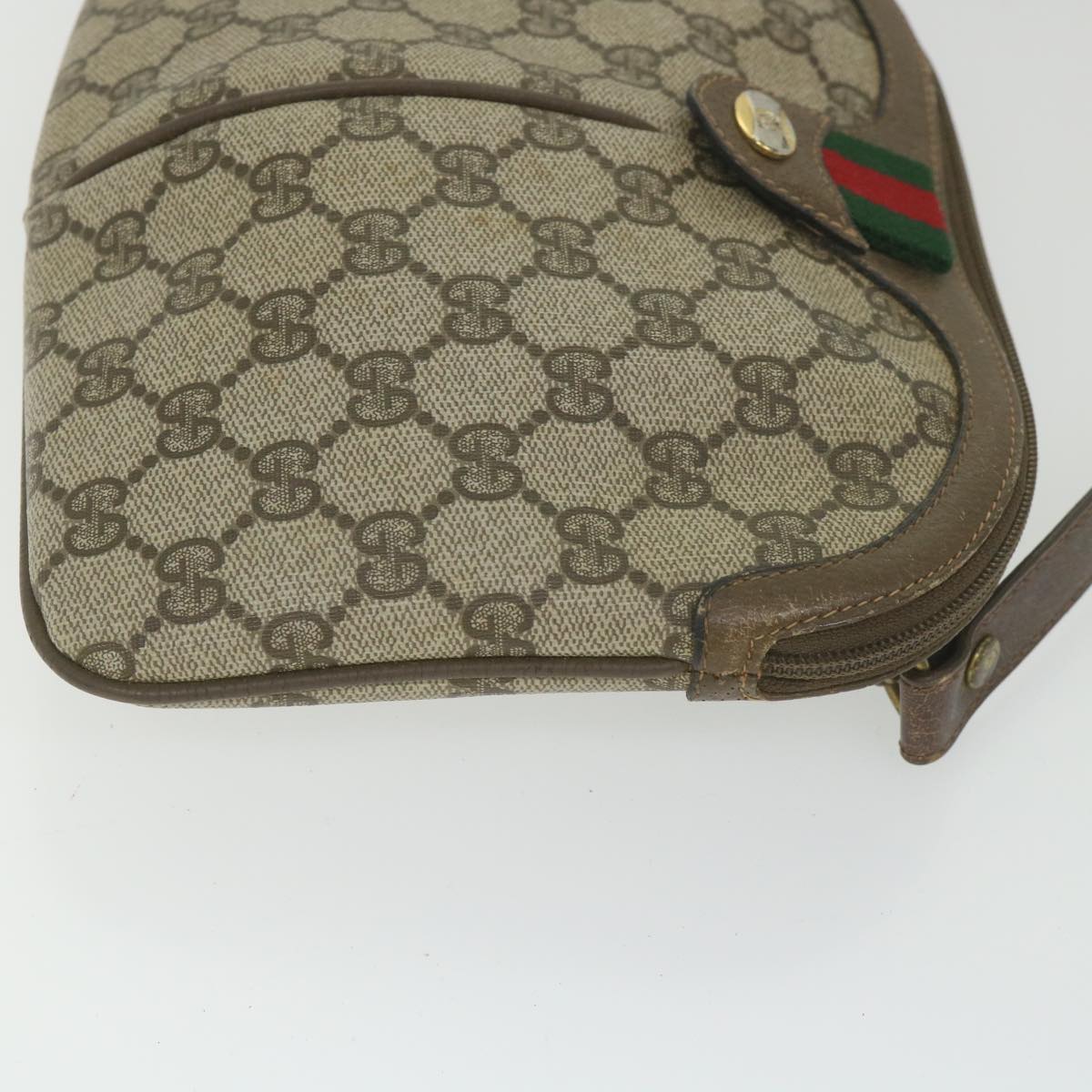 GUCCI GG Supreme Web Sherry Line Shoulder Bag Beige Red 904 02 047 ki3794