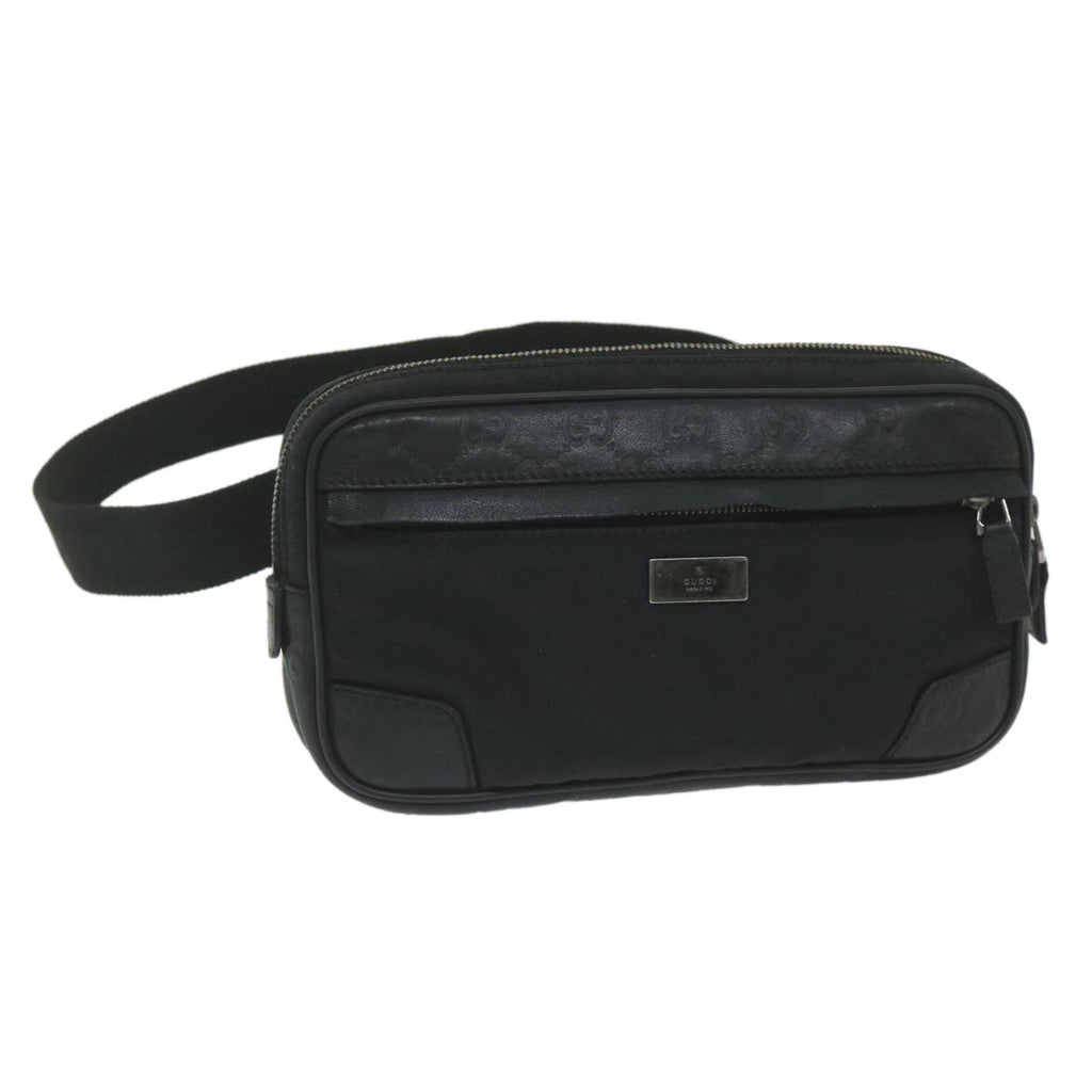 GUCCI Guccissima GG Canvas Waist bag Black 162417 ki3809