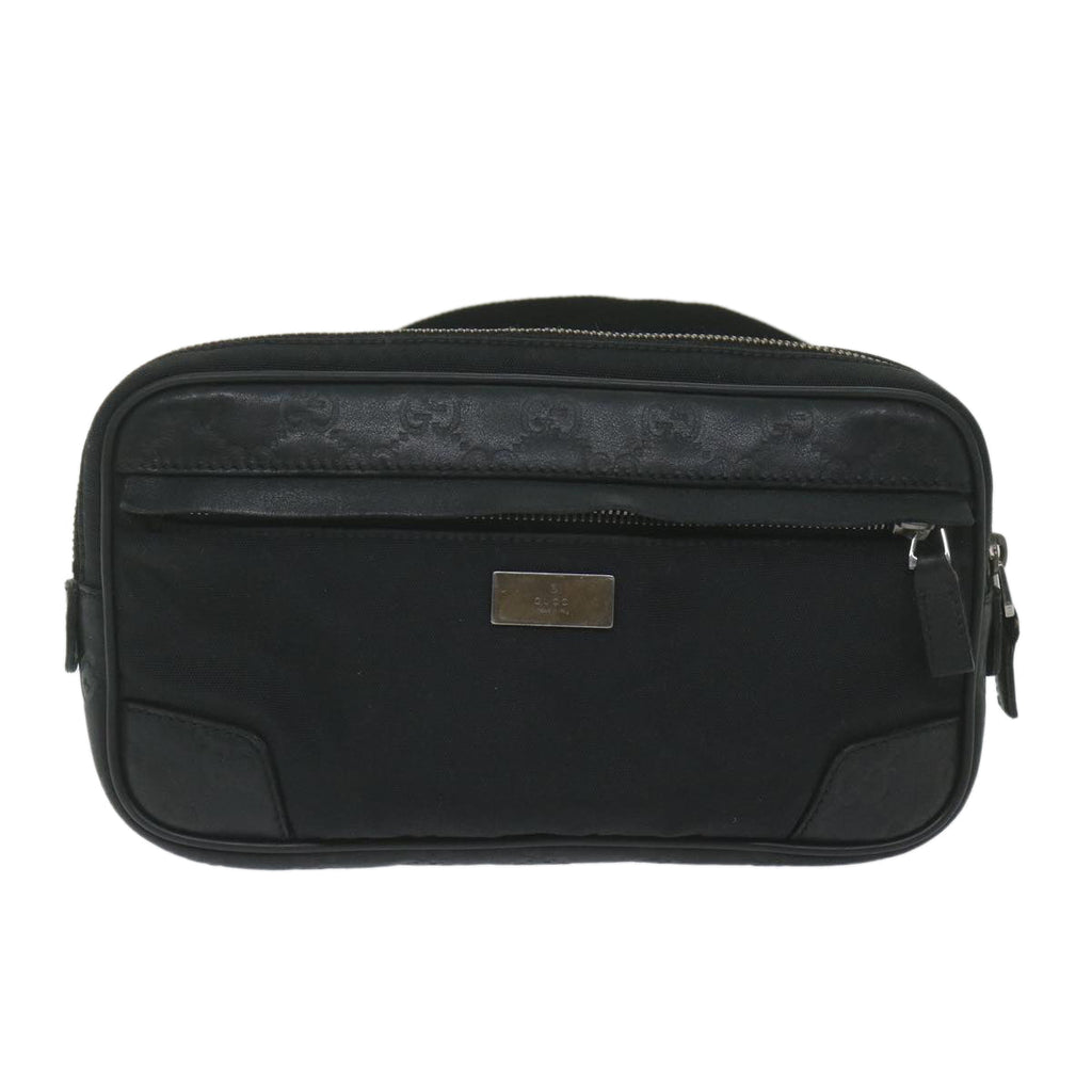 GUCCI Guccissima GG Canvas Waist bag Black 162417 ki3809