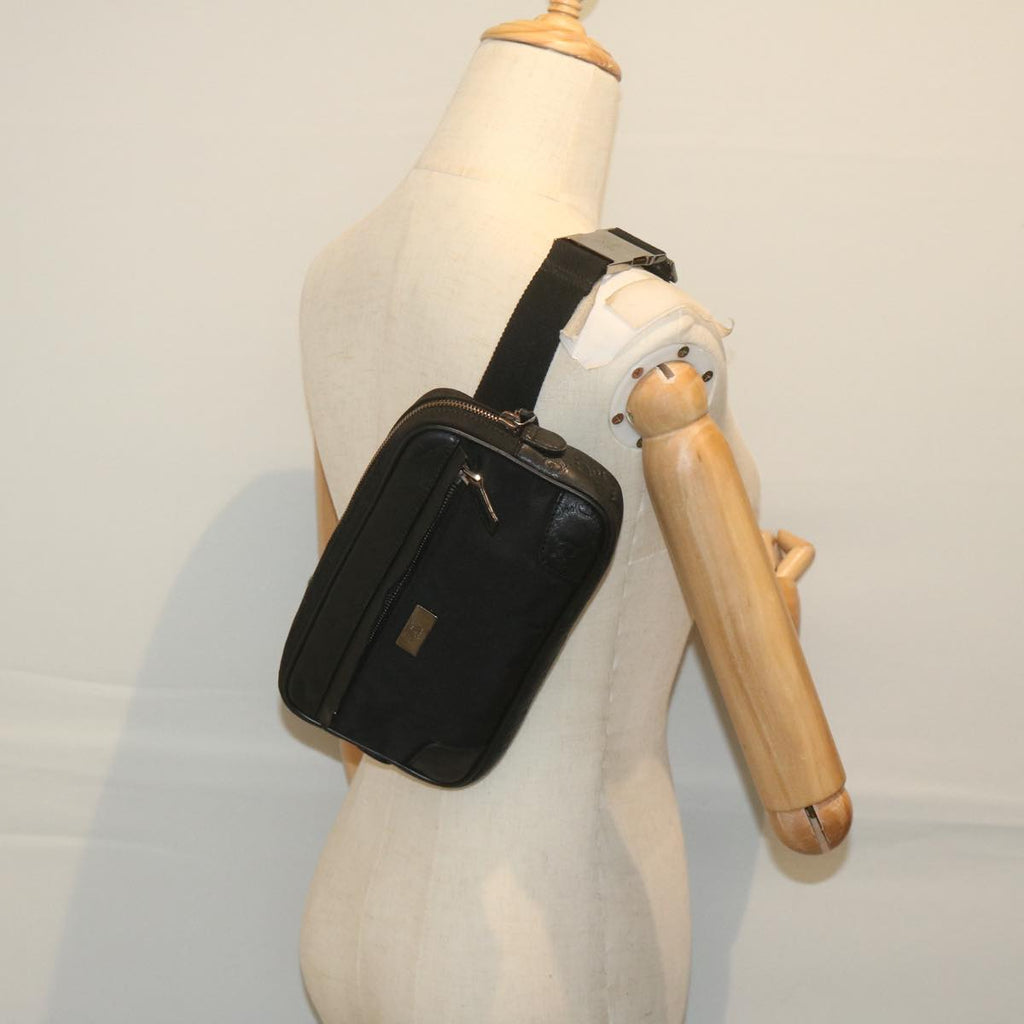 GUCCI Guccissima GG Canvas Waist bag Black 162417 ki3809