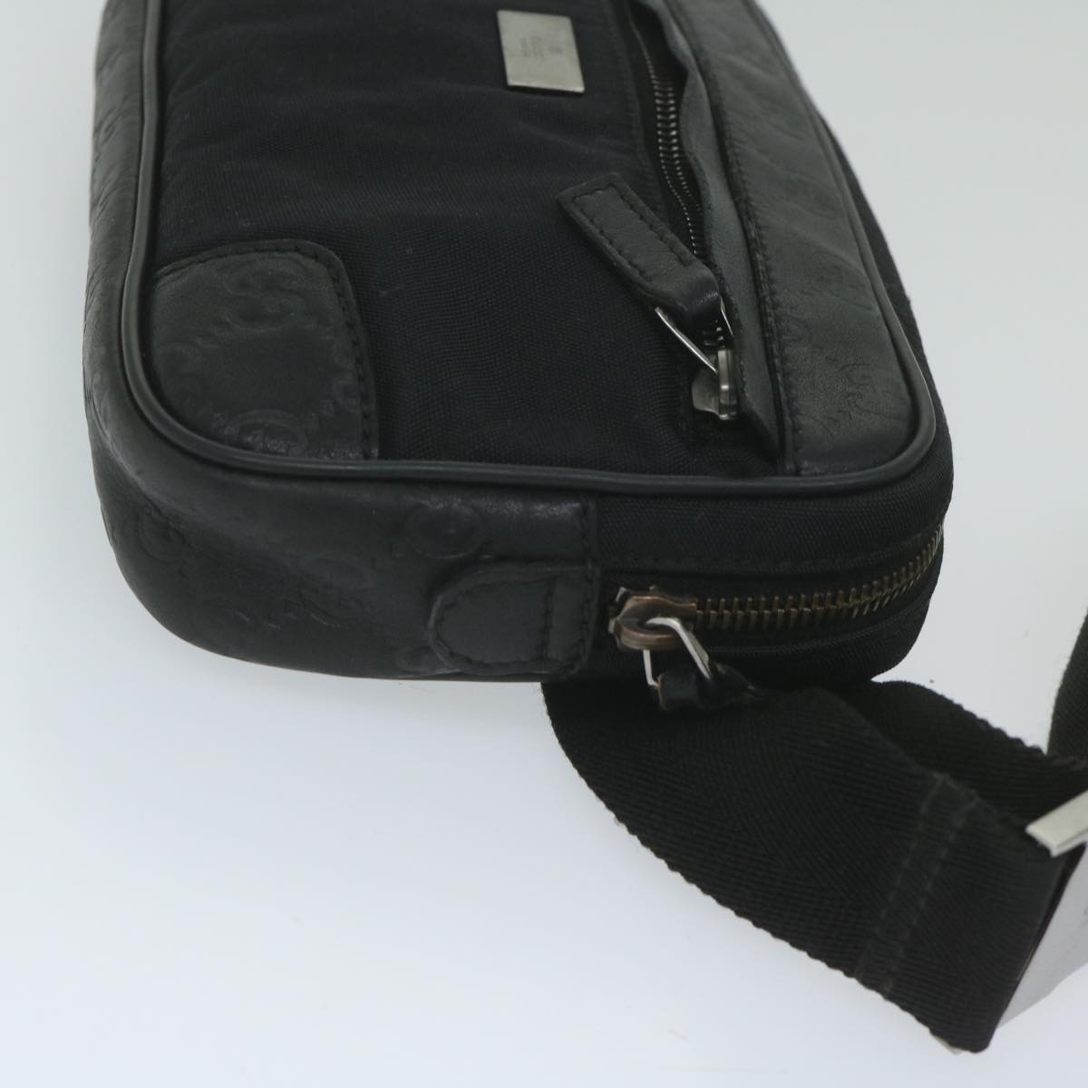 GUCCI Guccissima GG Canvas Waist bag Black 162417 ki3809
