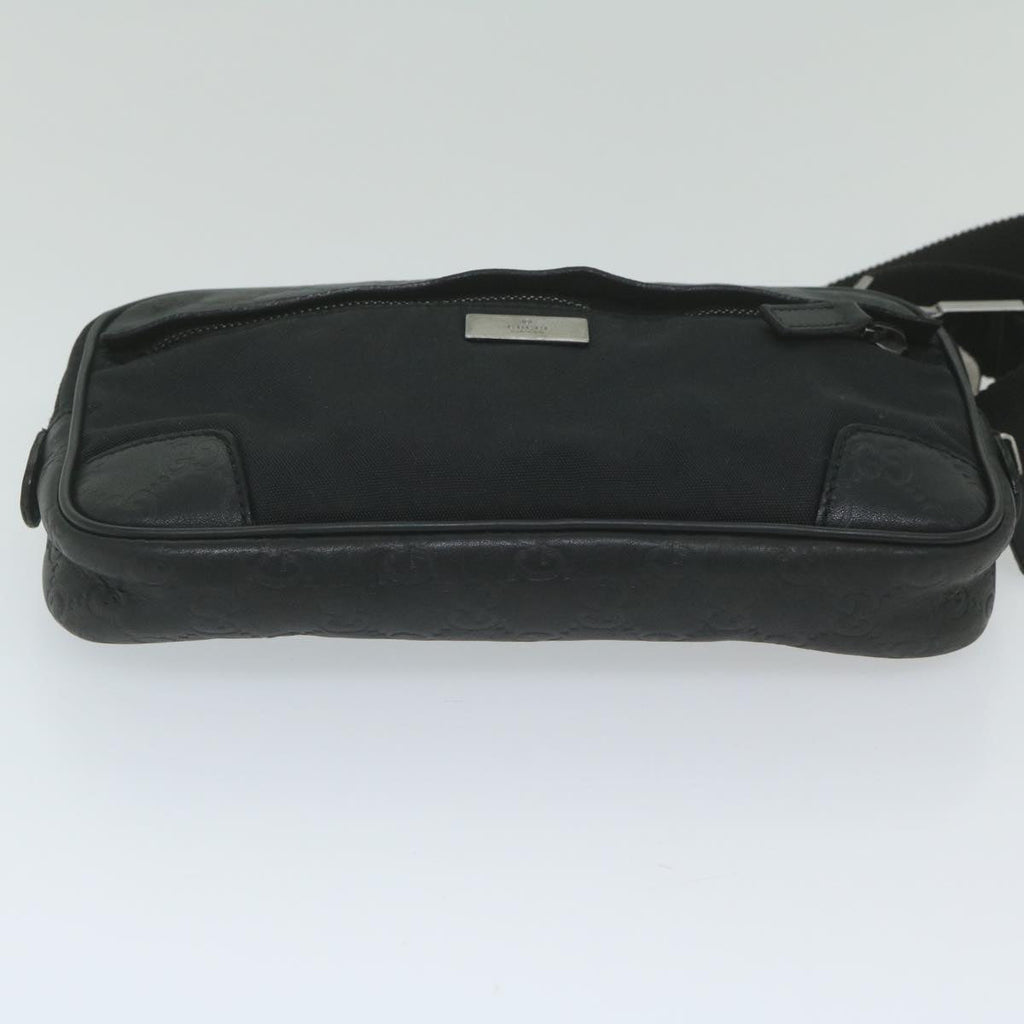 GUCCI Guccissima GG Canvas Waist bag Black 162417 ki3809