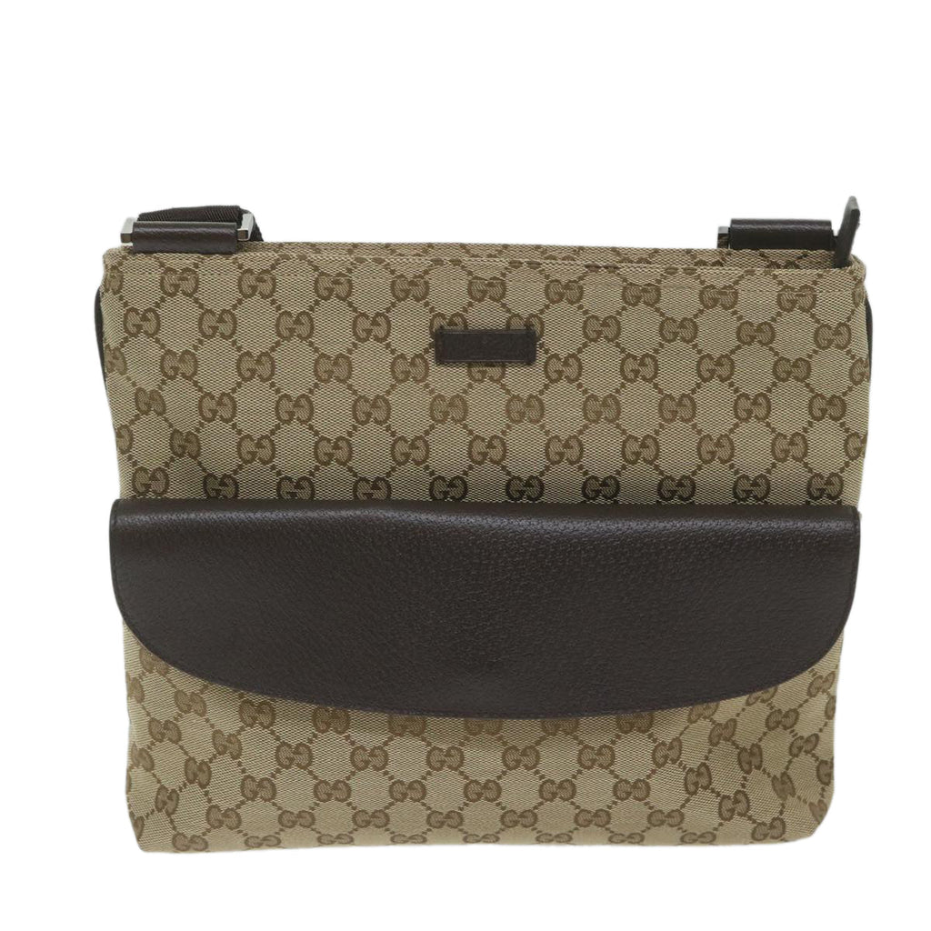 GUCCI GG Canvas Shoulder Bag Beige 256100 ki3818