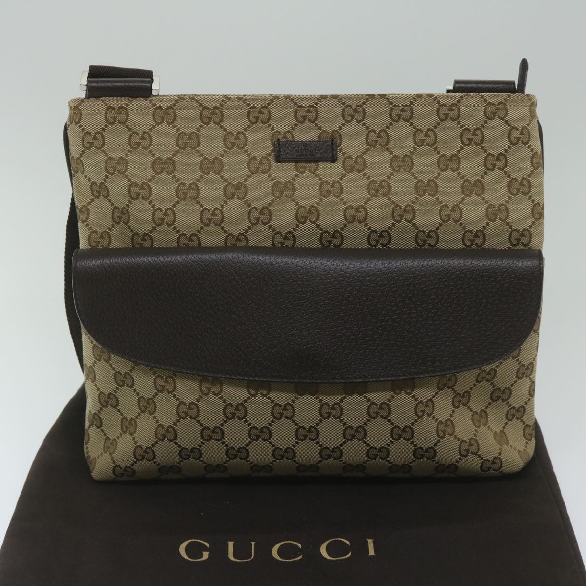 GUCCI GG Canvas Shoulder Bag Beige 256100 ki3818