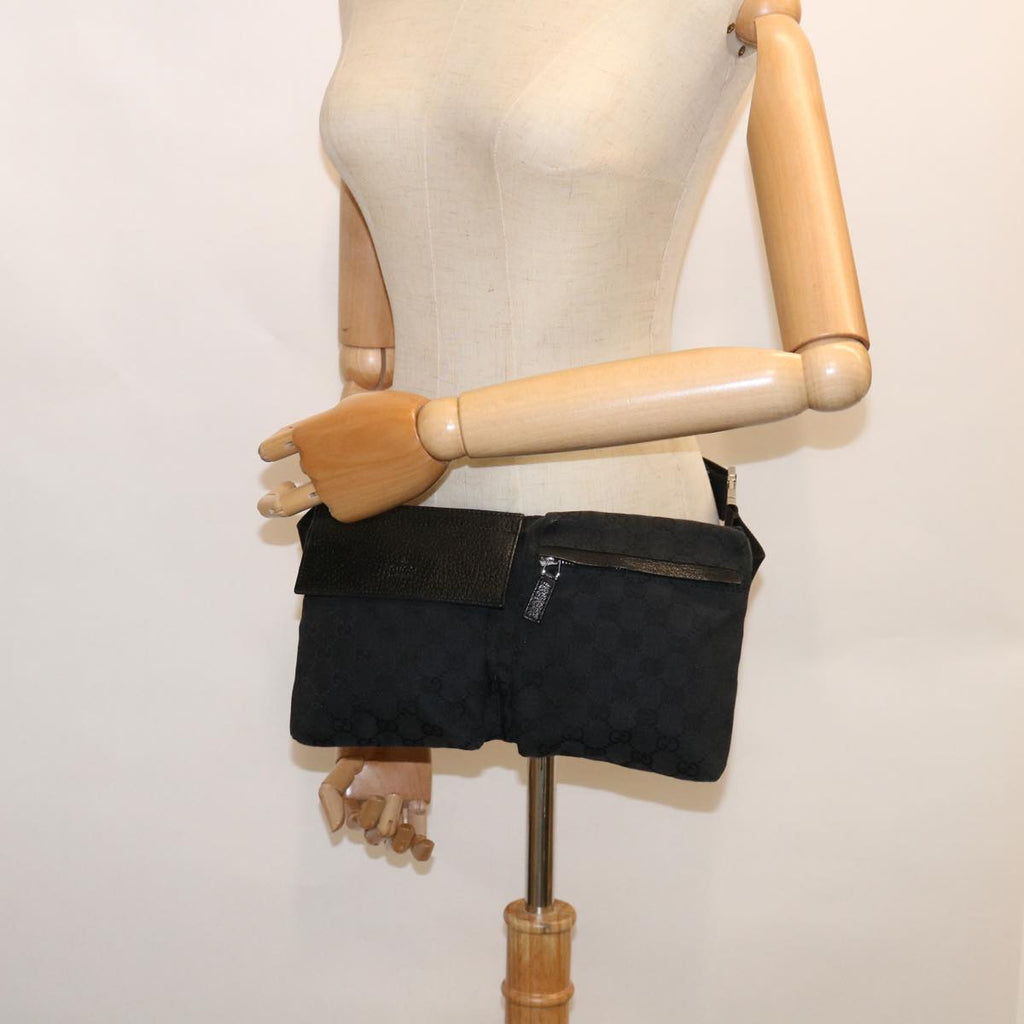 GUCCI GG Canvas Waist bag Black 28566 ki3828