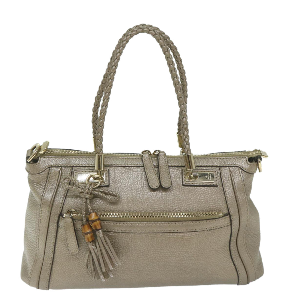 GUCCI Hand Bag Leather 2way Gold Tone 282300 ki3836