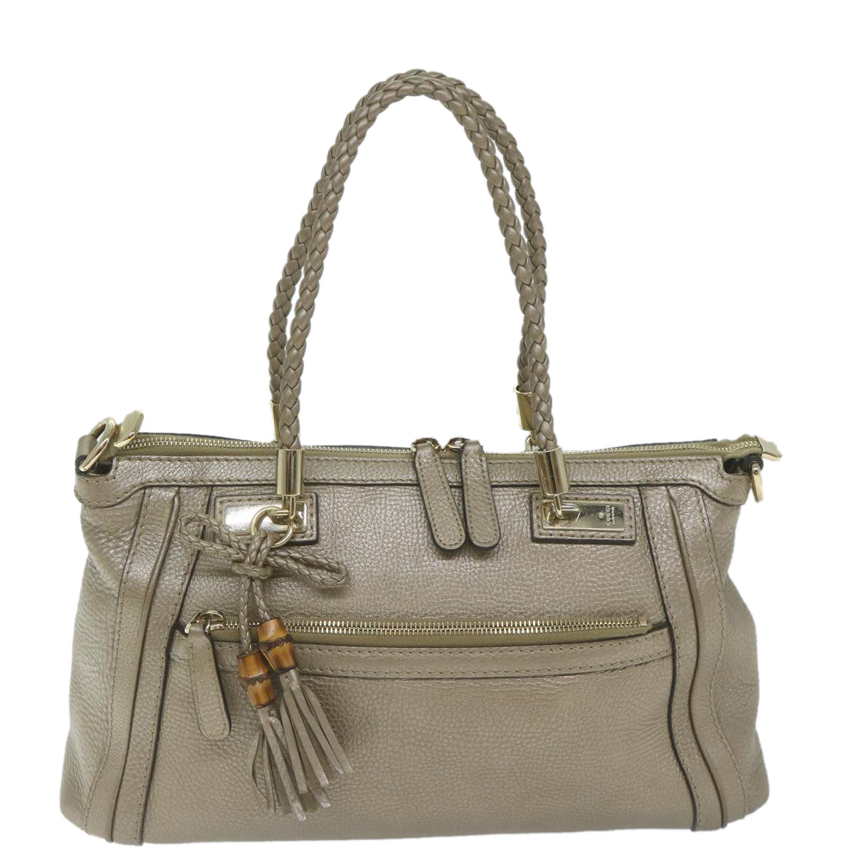 GUCCI Hand Bag Leather 2way Gold Tone 282300 ki3836
