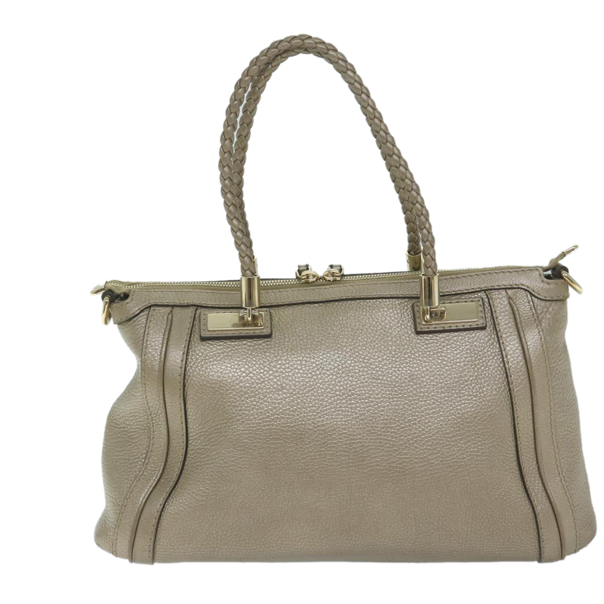 GUCCI Hand Bag Leather 2way Gold Tone 282300 ki3836