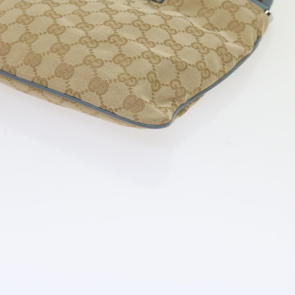 GUCCI GG Canvas Sherry Line Shoulder Bag Brown Light Blue 146309 ki3847
