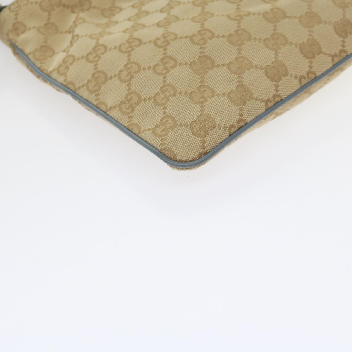 GUCCI GG Canvas Sherry Line Shoulder Bag Brown Light Blue 146309 ki3847