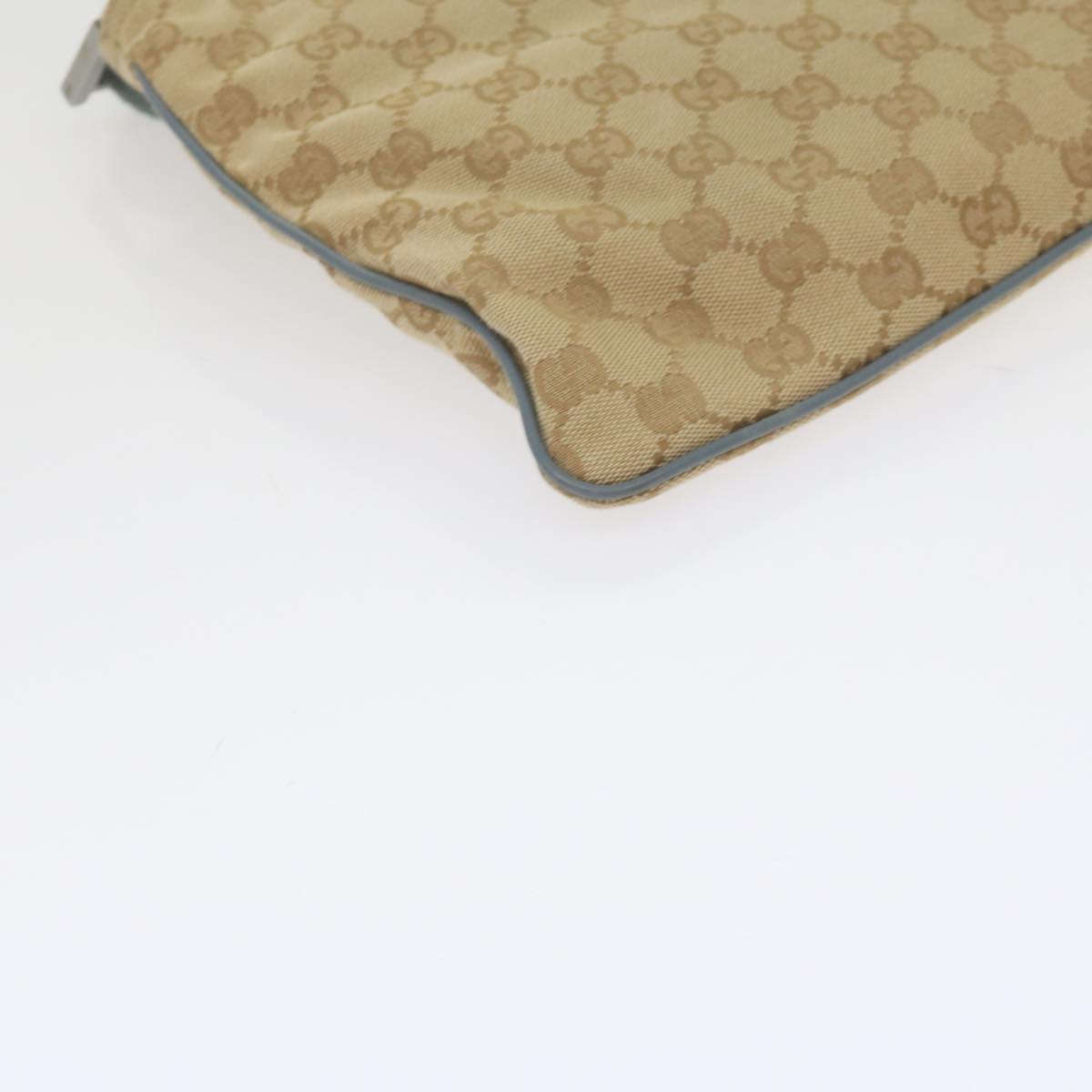 GUCCI GG Canvas Sherry Line Shoulder Bag Brown Light Blue 146309 ki3847