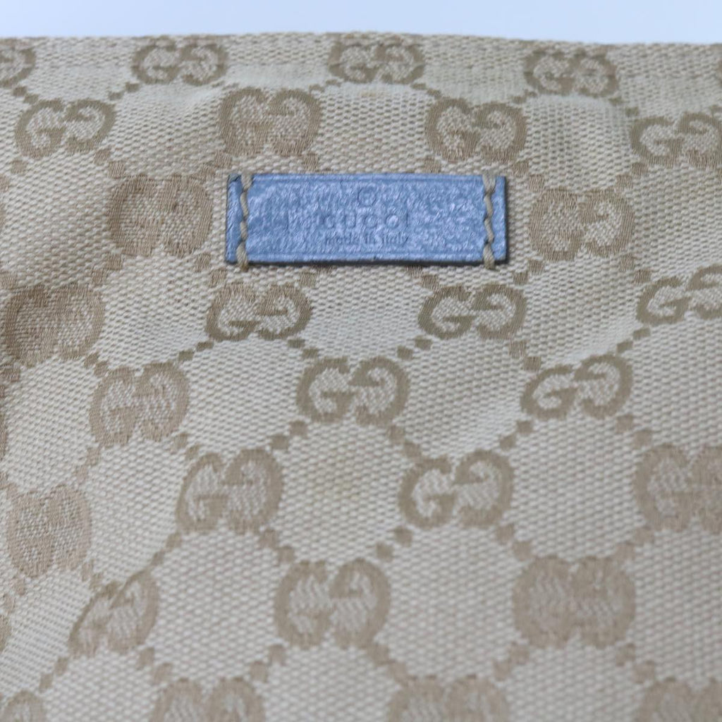 GUCCI GG Canvas Sherry Line Shoulder Bag Brown Light Blue 146309 ki3847