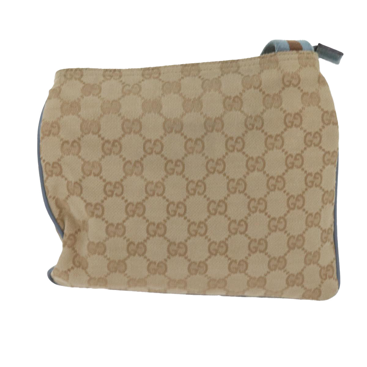GUCCI GG Canvas Sherry Line Shoulder Bag Brown Light Blue 146309 ki3847