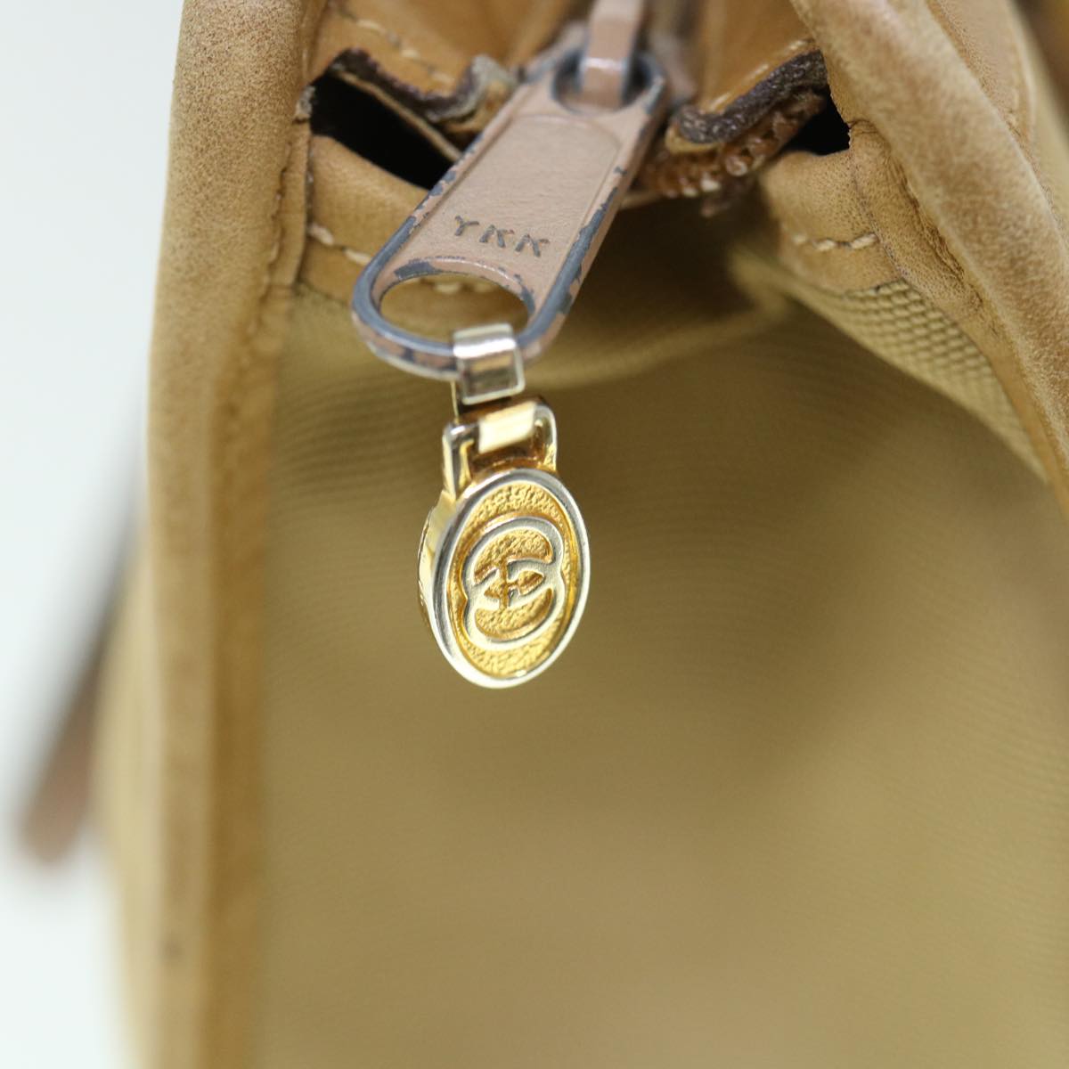 GUCCI Web Sherry Line Hand Bag Canvas Beige Red Green ki3854
