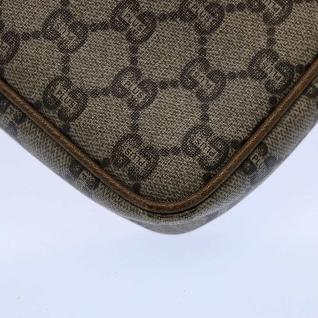 GUCCI GG Plus Supreme Clutch Bag PVC Leather Beige ki3866