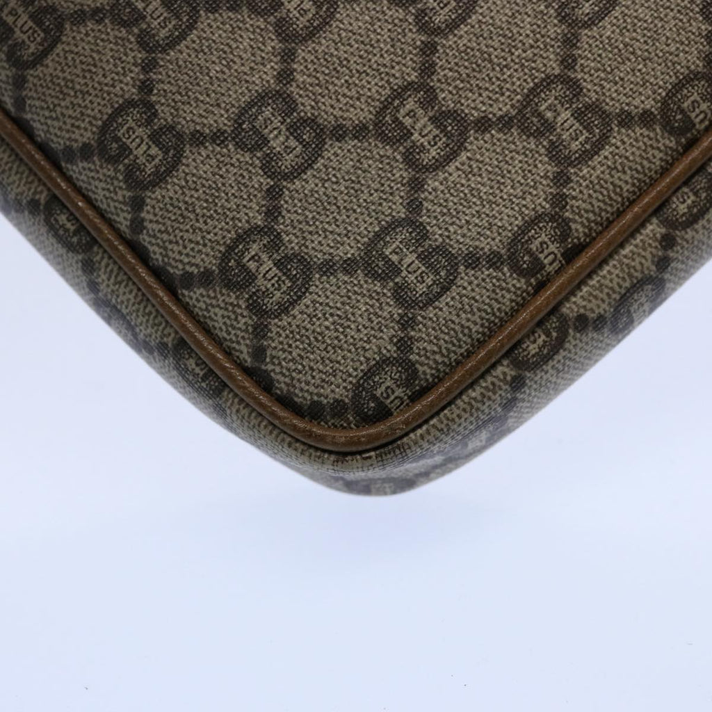 GUCCI GG Plus Supreme Clutch Bag PVC Leather Beige ki3866